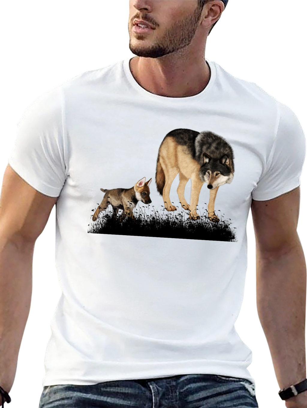 Wolf Pack T-Shirt: Black Graphic Tee