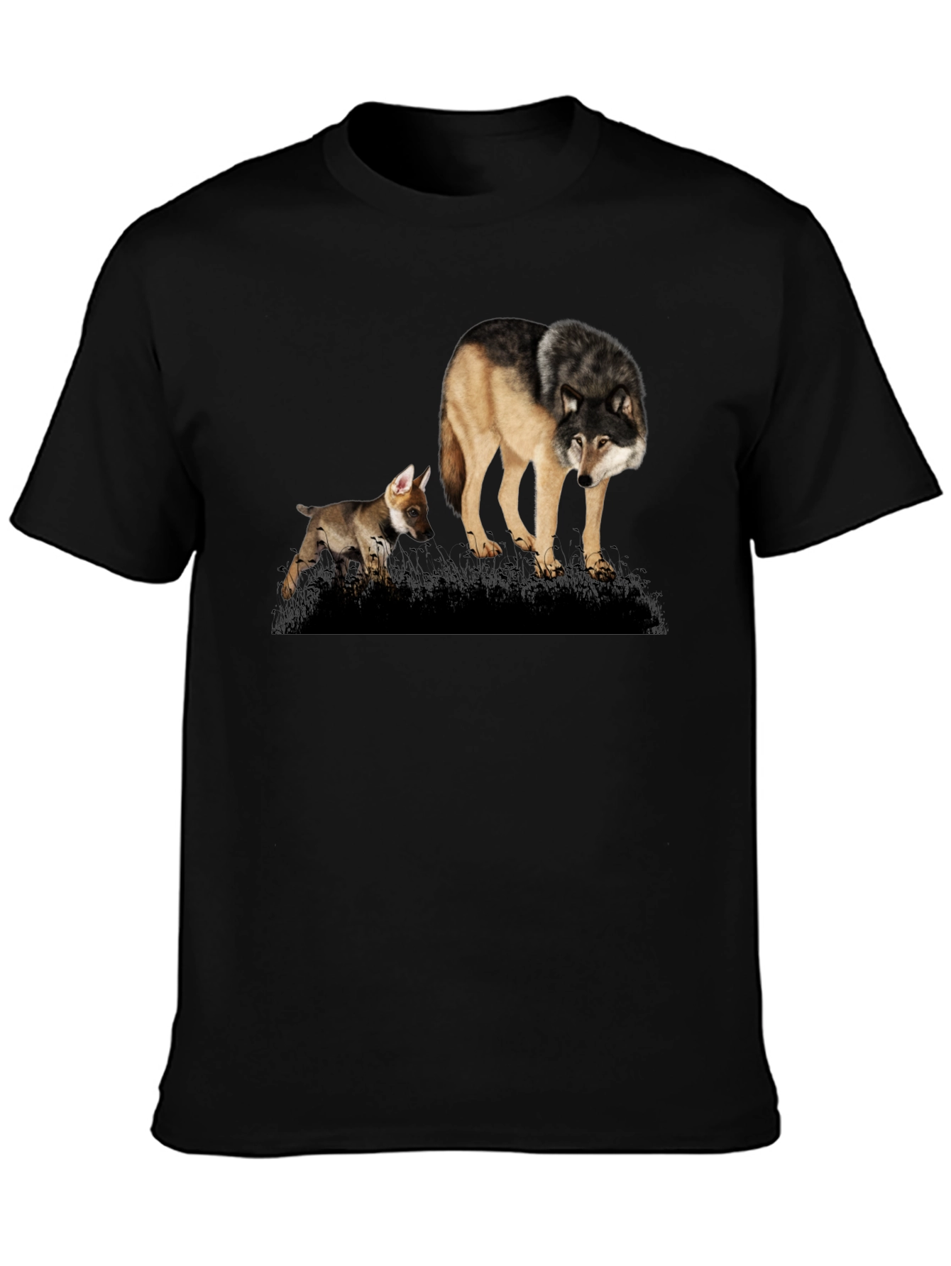 Wolf Pack T-Shirt: Black Graphic Tee