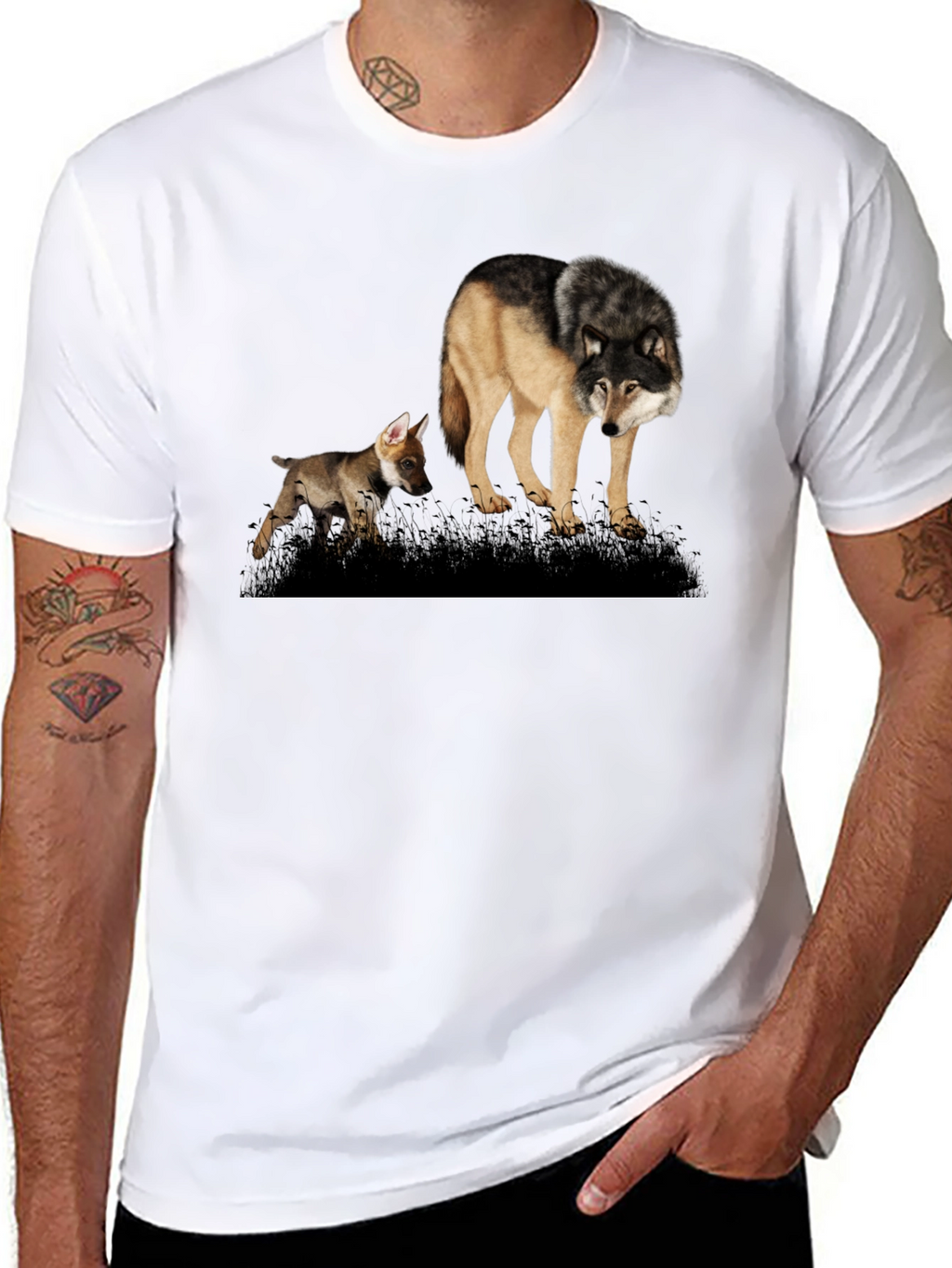 Wolf Pack T-Shirt: Black Graphic Tee