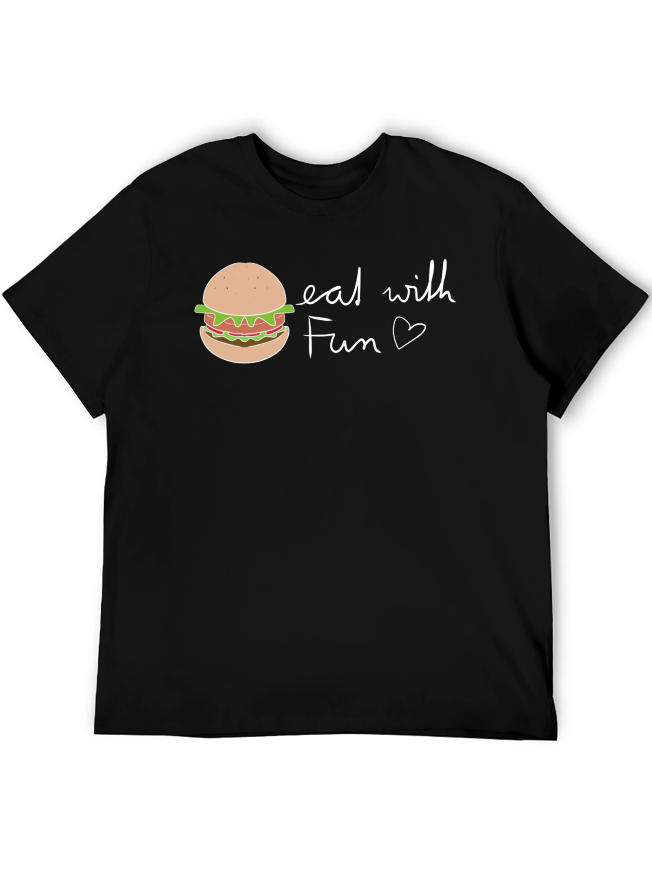 Eat with Fun Graphic Tee - Casual Black T-Shirt