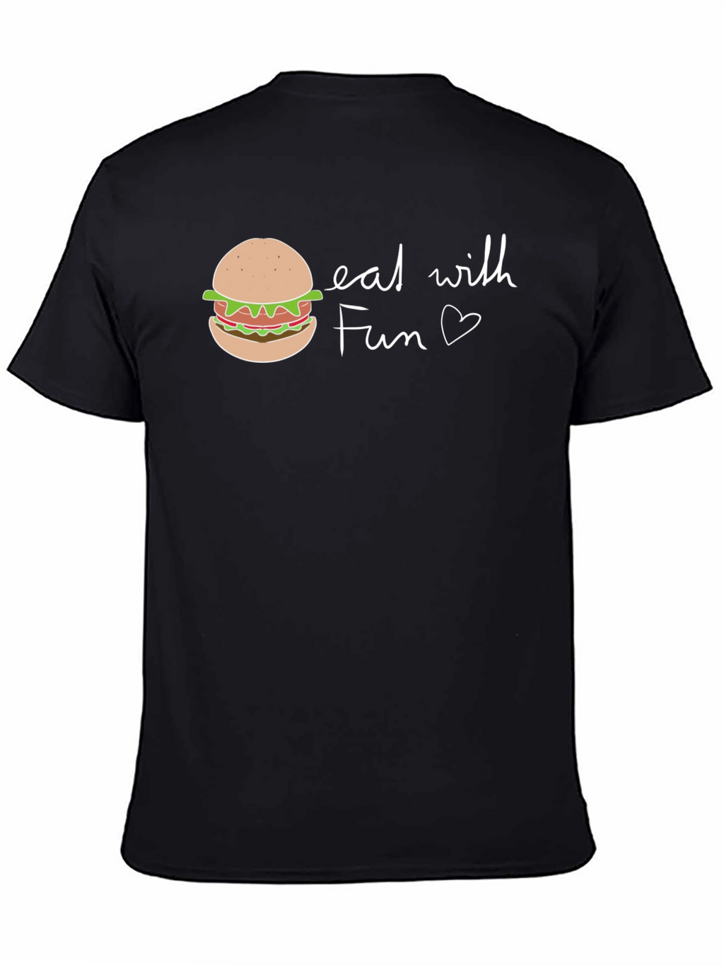 Eat with Fun Graphic Tee - Casual Black T-Shirt
