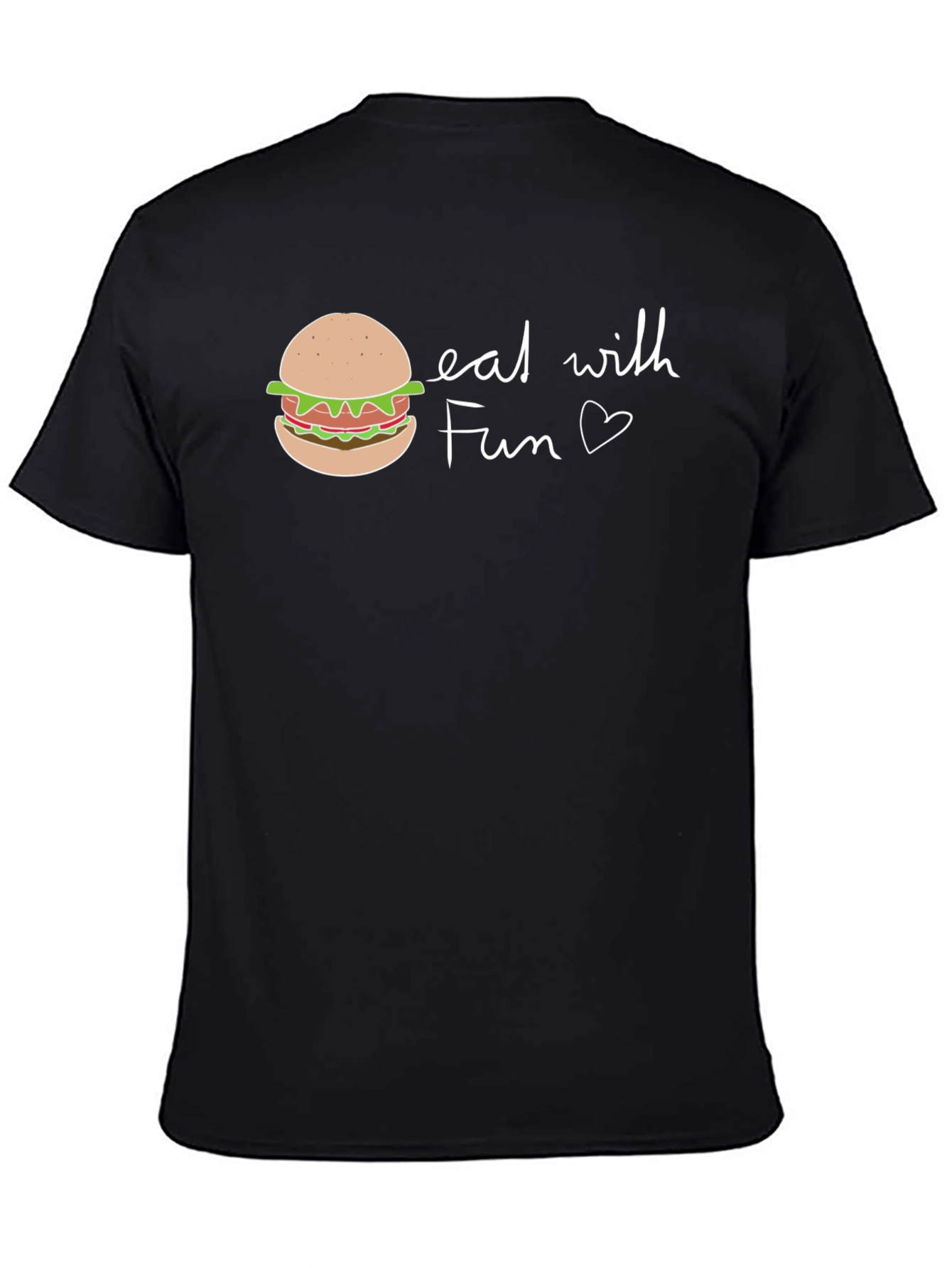 Eat with Fun Graphic Tee - Casual Black T-Shirt