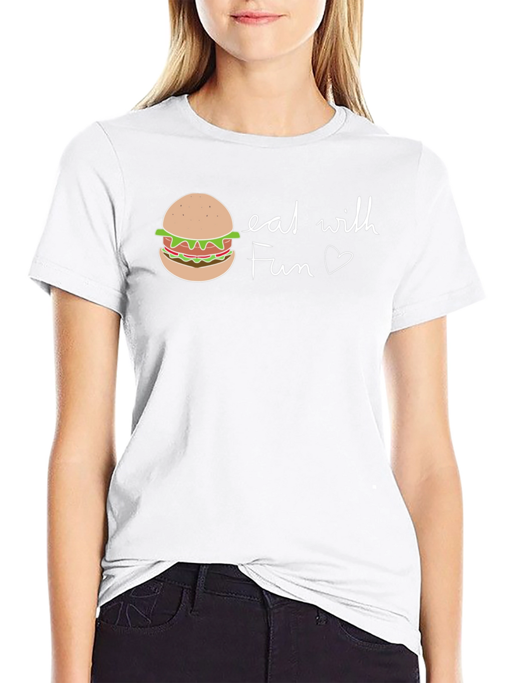 Eat with Fun Graphic Tee - Casual Black T-Shirt