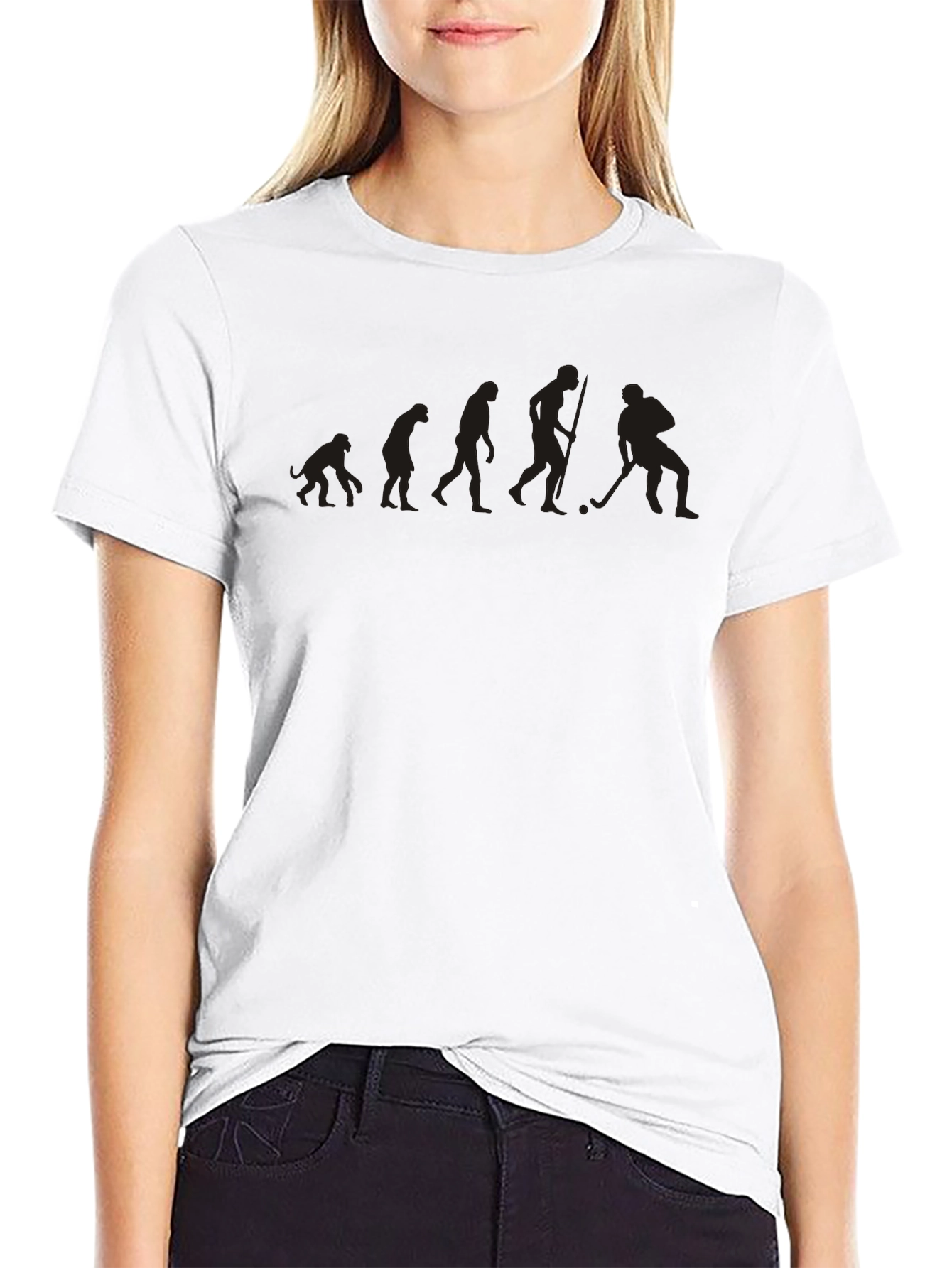 Hockey Evolution Graphic Tee - Black Cotton T-Shirt