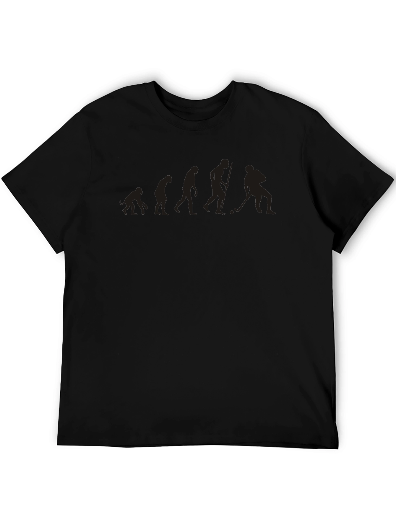 Hockey Evolution Graphic Tee - Black Cotton T-Shirt