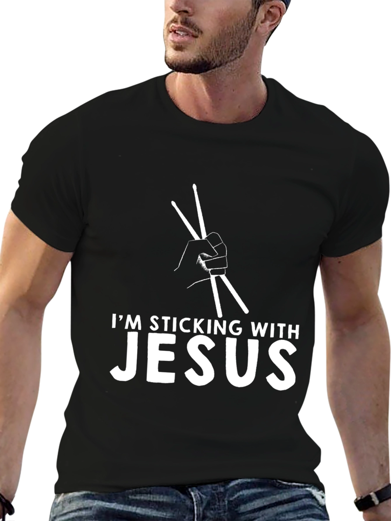 Im Sticking With Jesus Black T-Shirt