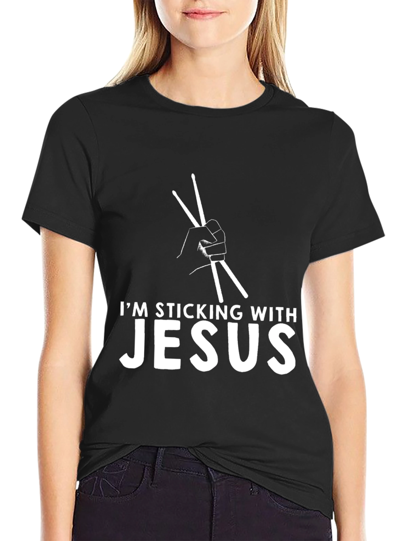 Im Sticking With Jesus Black T-Shirt
