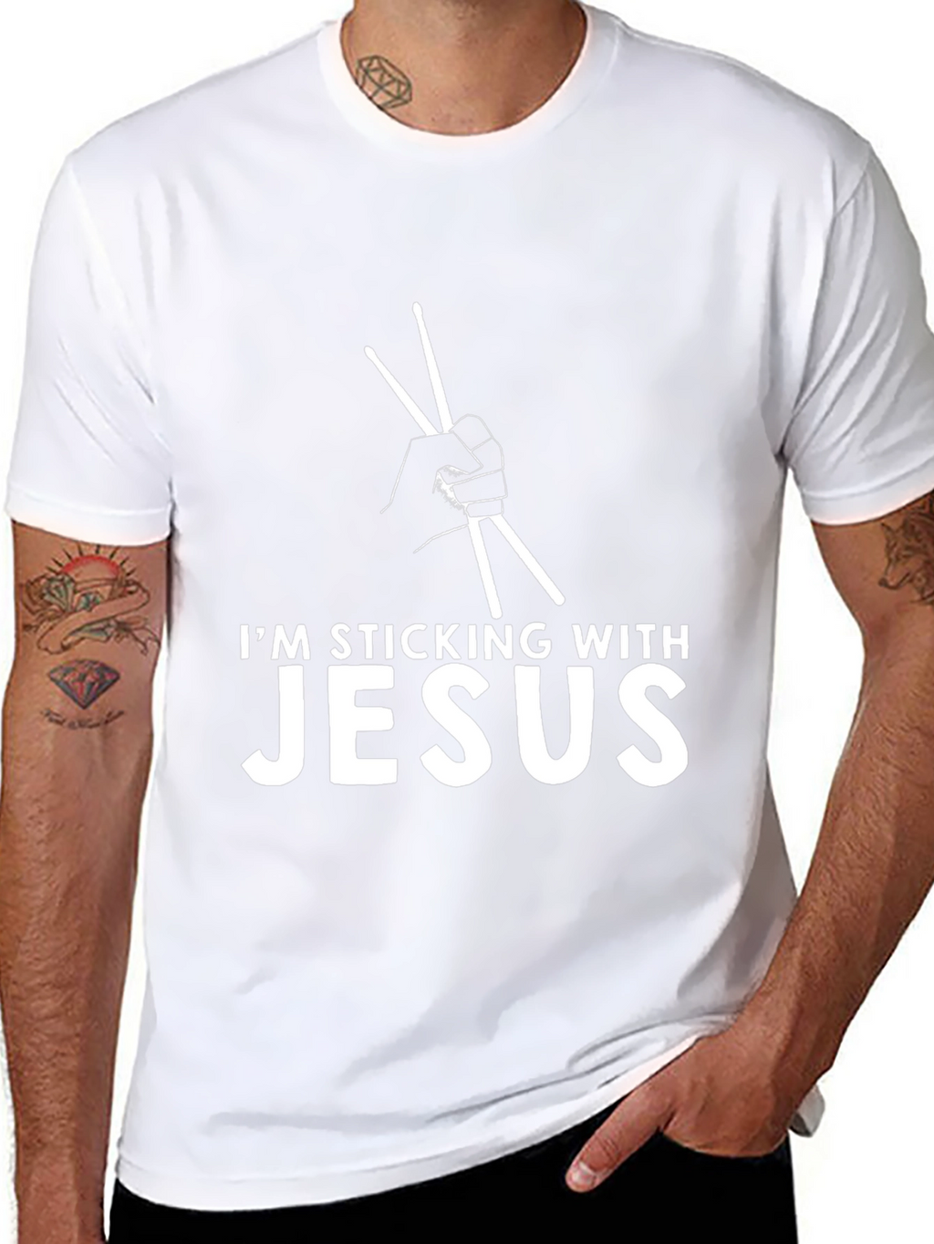 Im Sticking With Jesus Black T-Shirt