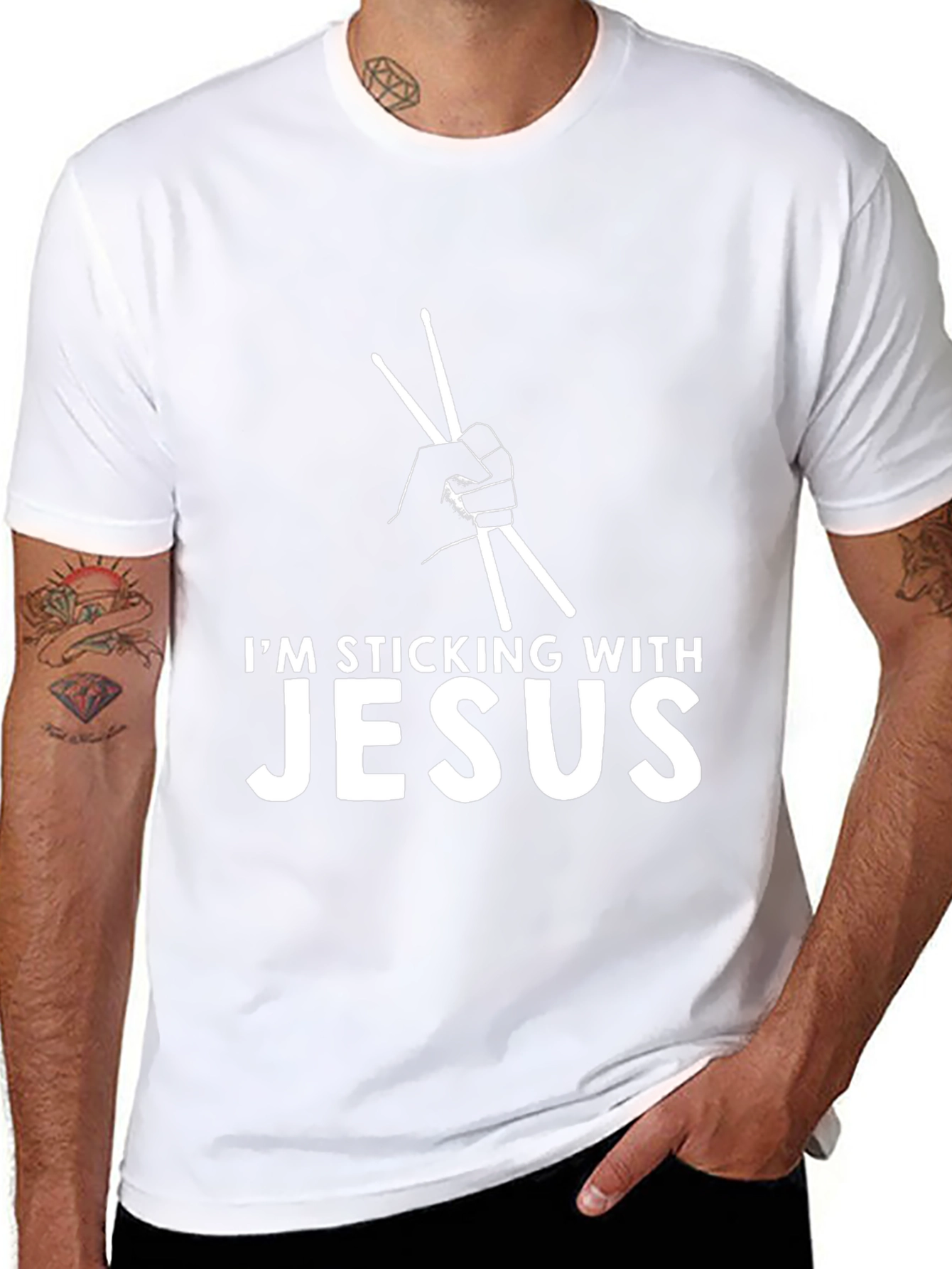Im Sticking With Jesus Black T-Shirt