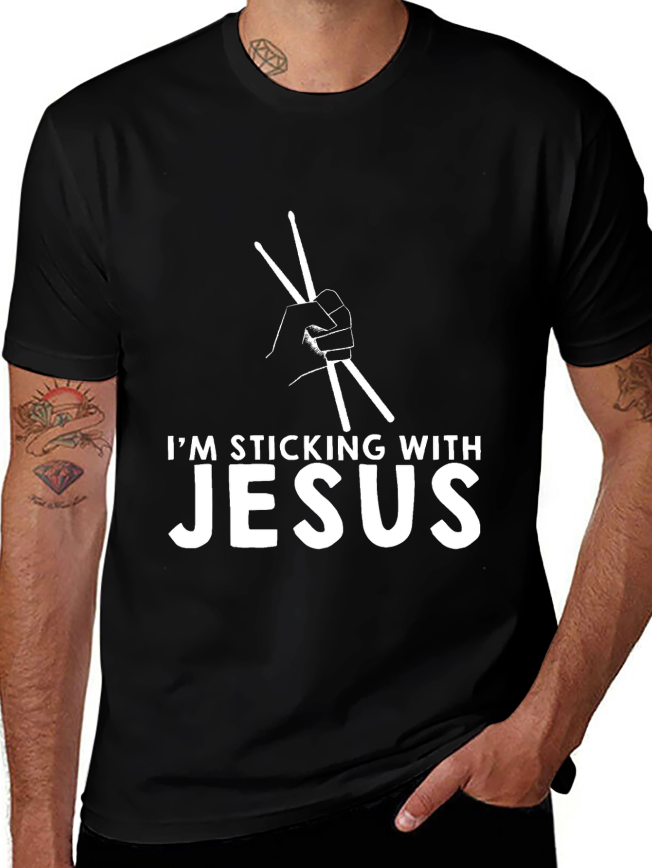 Im Sticking With Jesus Black T-Shirt