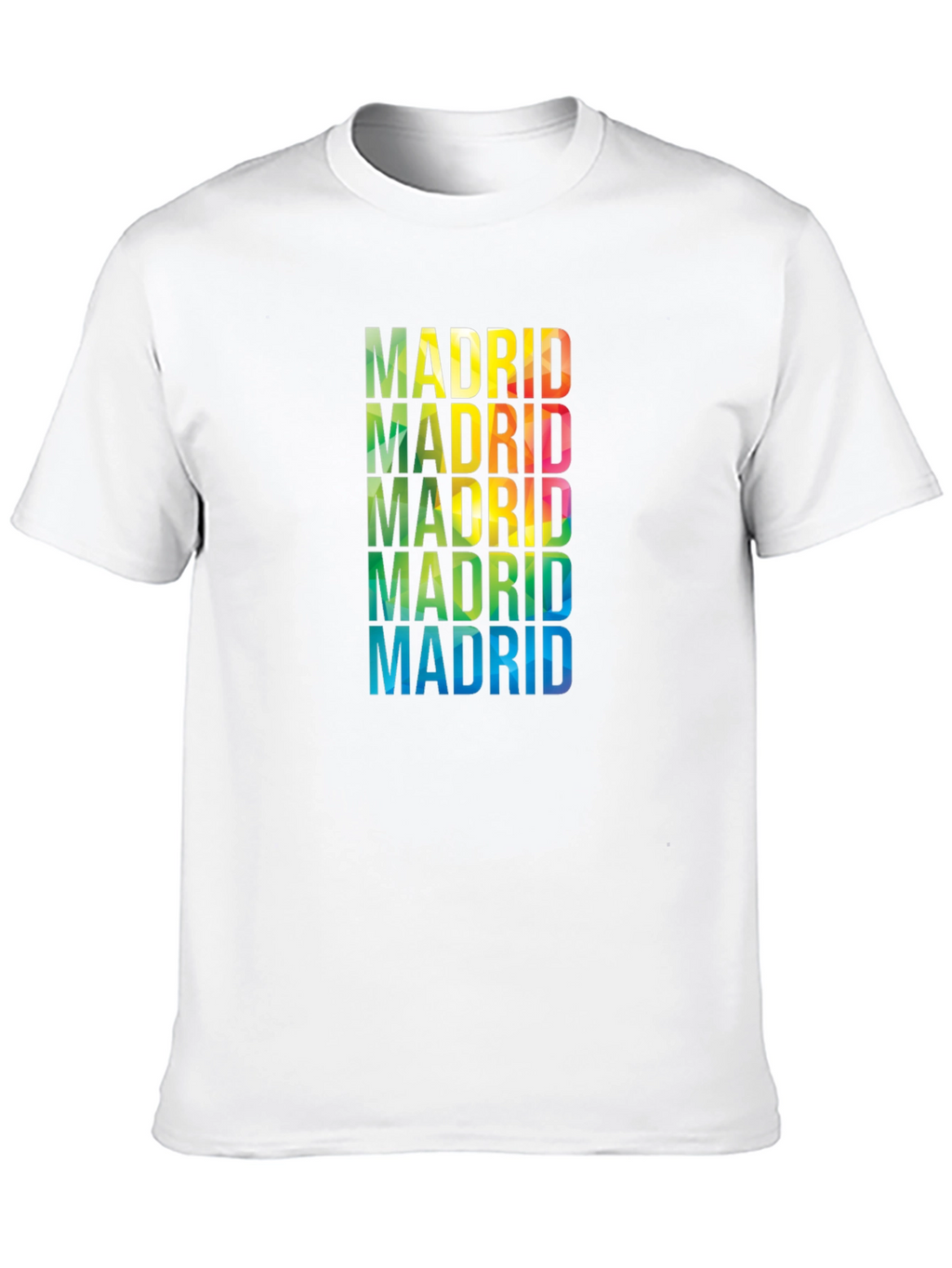 Madrid Rainbow Text Graphic Black T-Shirt