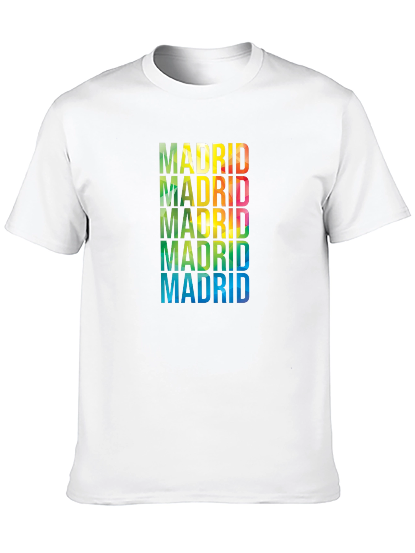 Madrid Rainbow Text Graphic Black T-Shirt