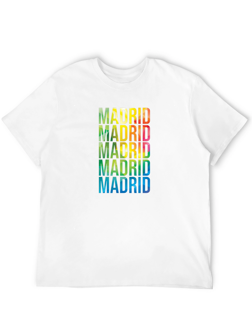 Madrid Rainbow Text Graphic Black T-Shirt
