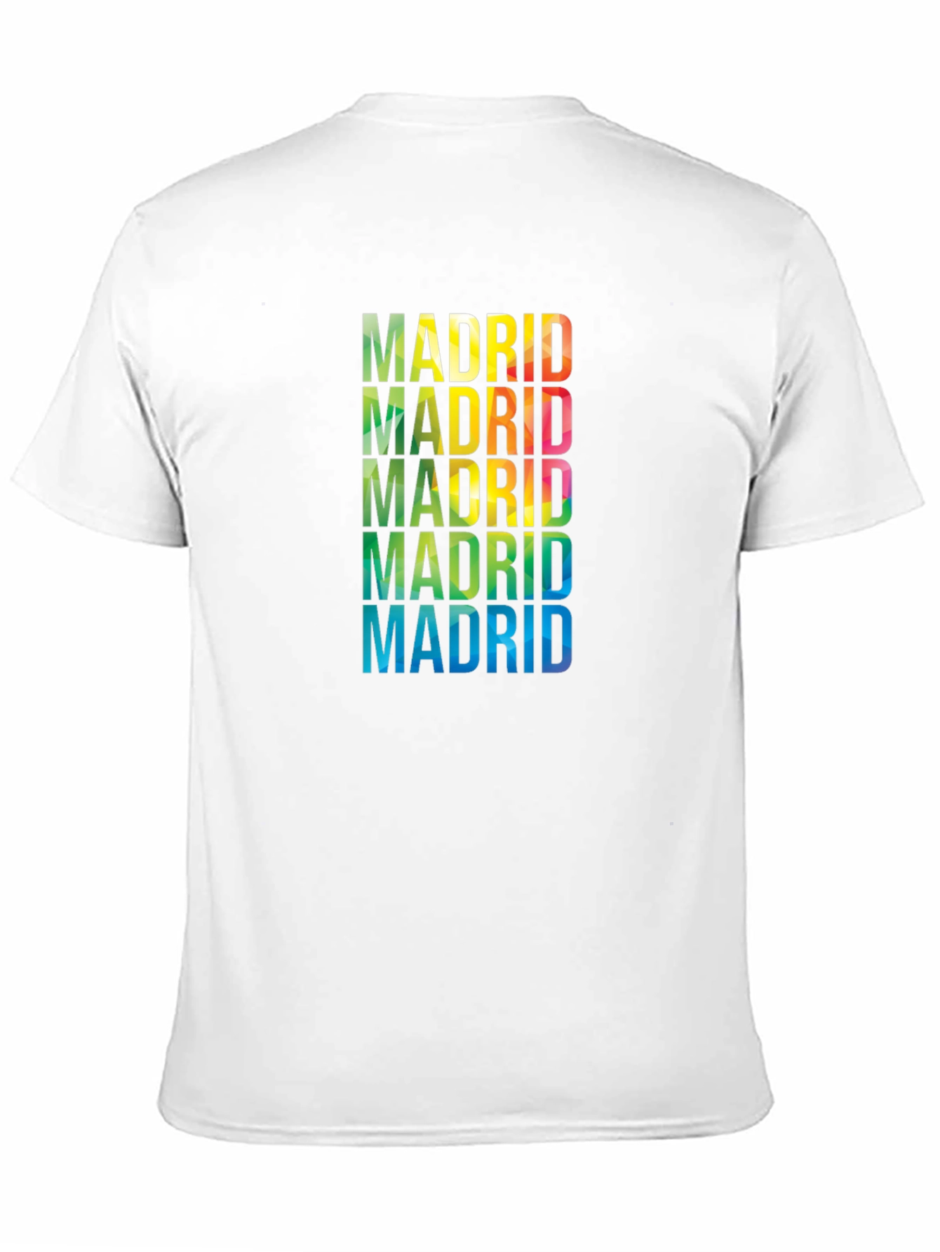 Madrid Rainbow Text Graphic Black T-Shirt