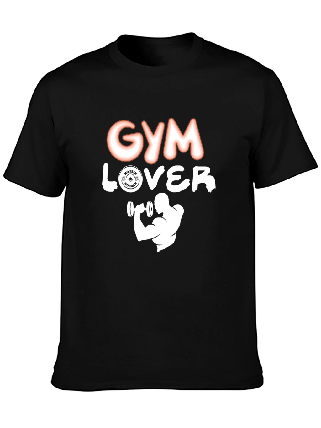 Gym Lover Graphic T-Shirt - Black