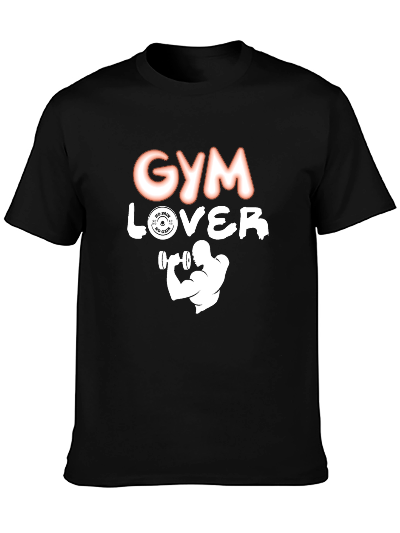 Gym Lover Graphic T-Shirt - Black