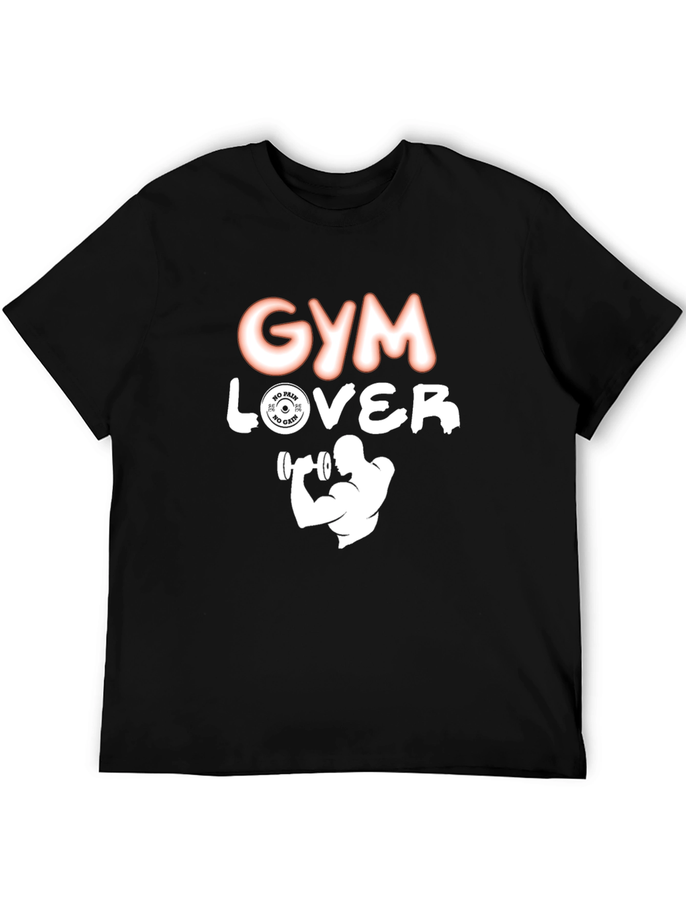 Gym Lover Graphic T-Shirt - Black