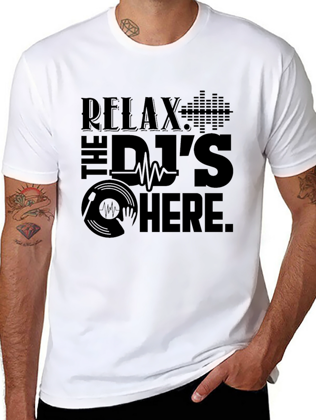 Relax The DJs Here Black Graphic T-Shirt