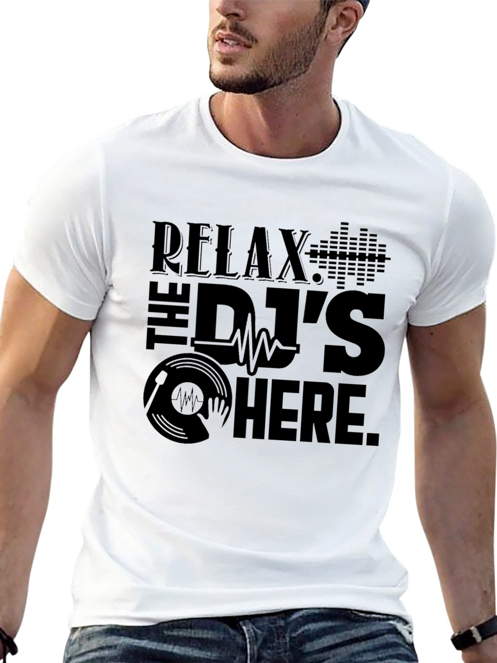 Relax The DJs Here Black Graphic T-Shirt