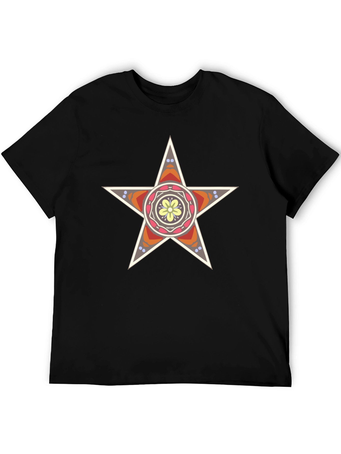 Star Mandala Graphic Black T-Shirt