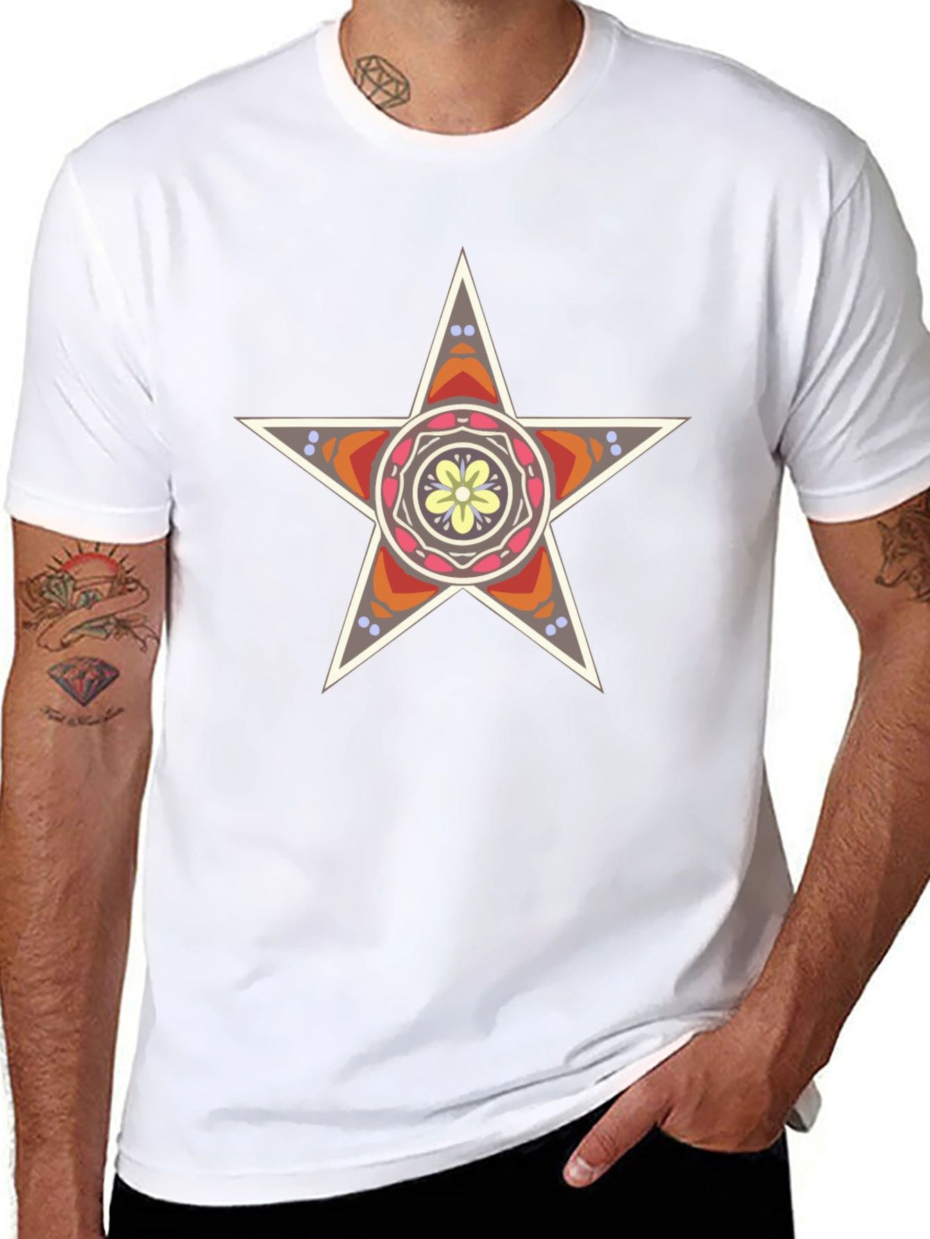 Star Mandala Graphic Black T-Shirt