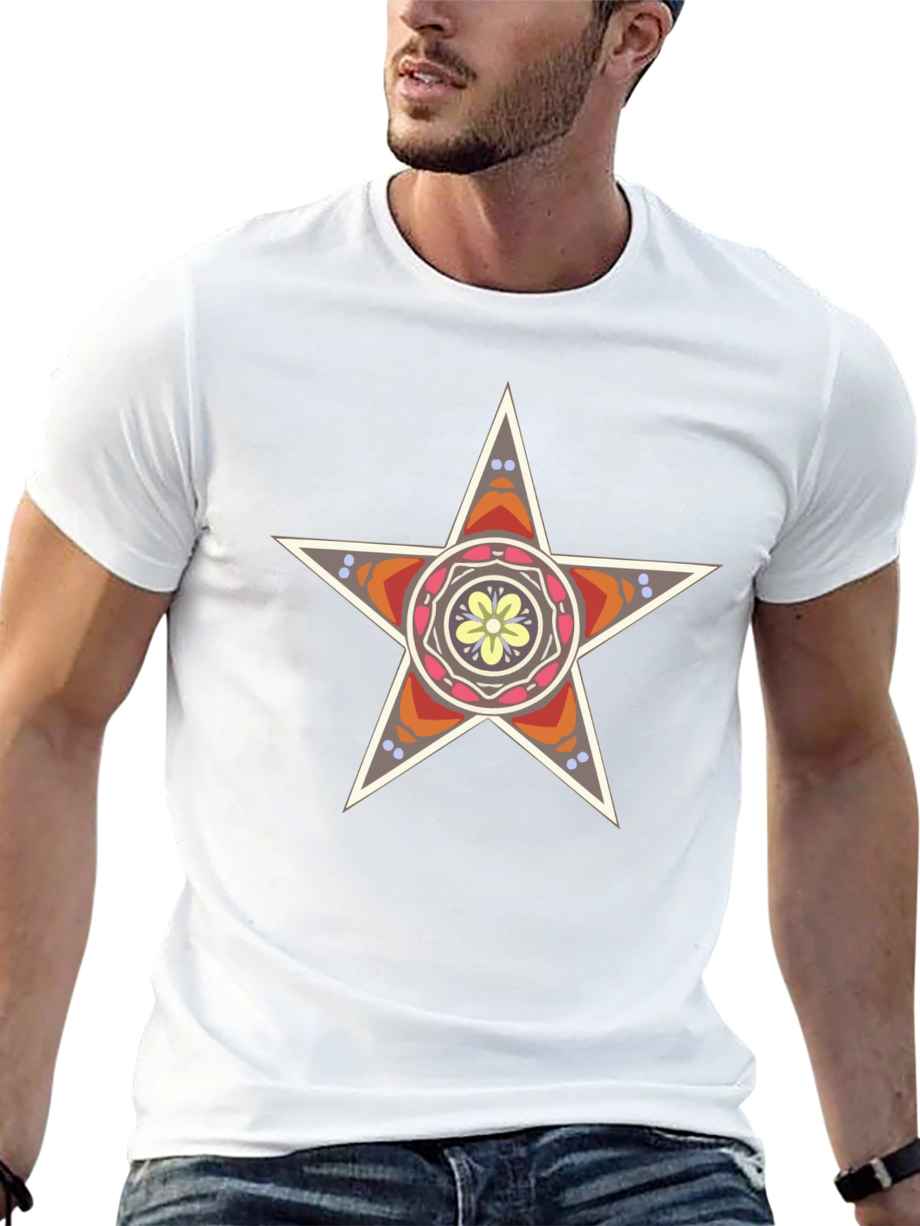 Star Mandala Graphic Black T-Shirt
