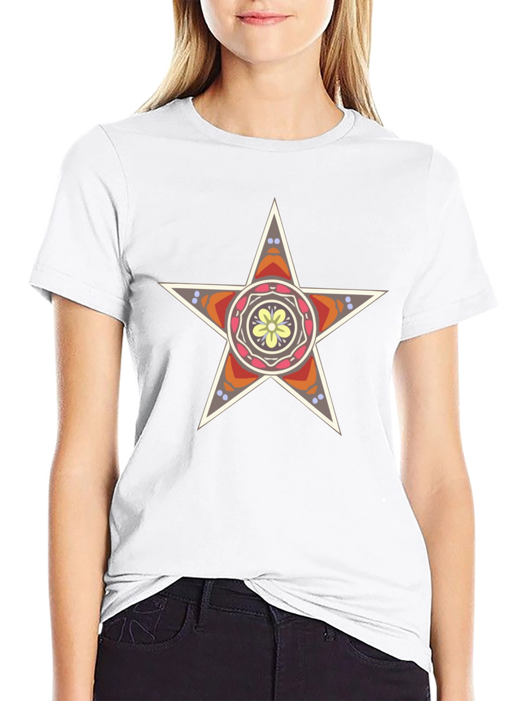 Star Mandala Graphic Black T-Shirt