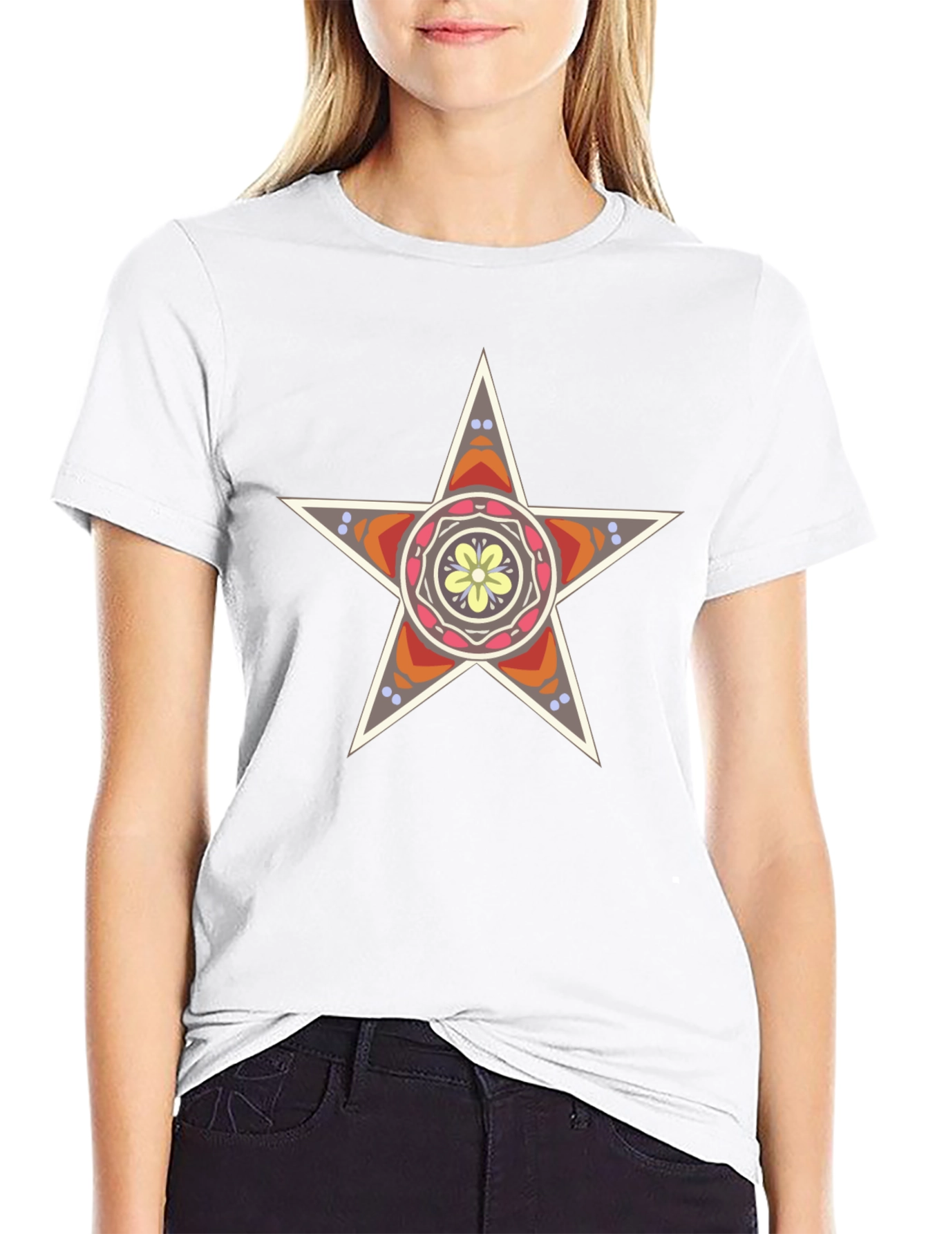 Star Mandala Graphic Black T-Shirt