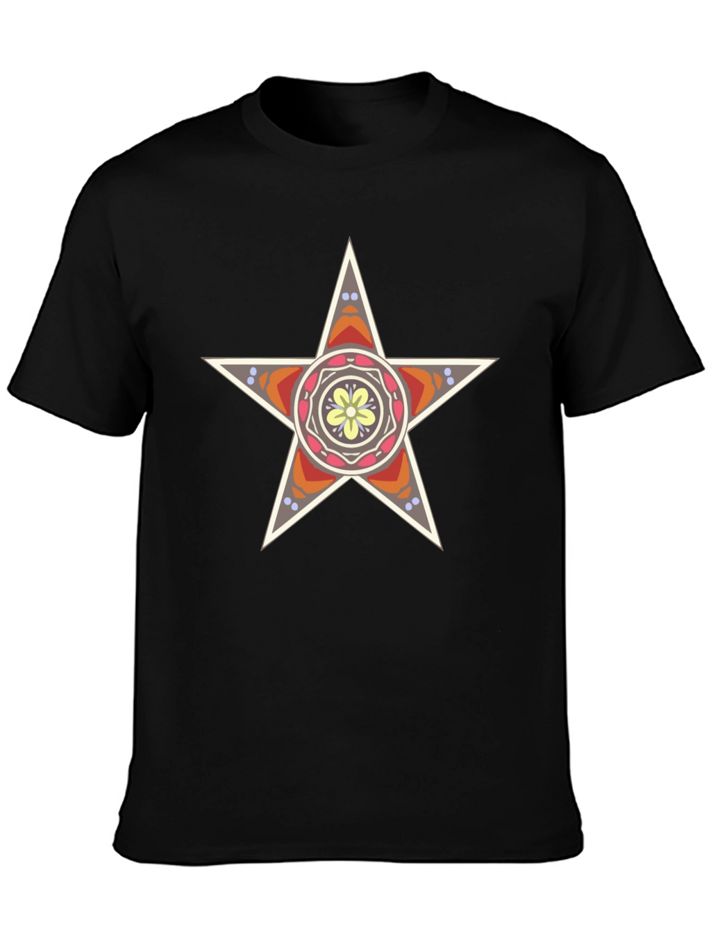 Star Mandala Graphic Black T-Shirt