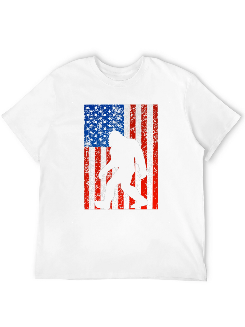 Sasquatch USA Flag Black T-Shirt