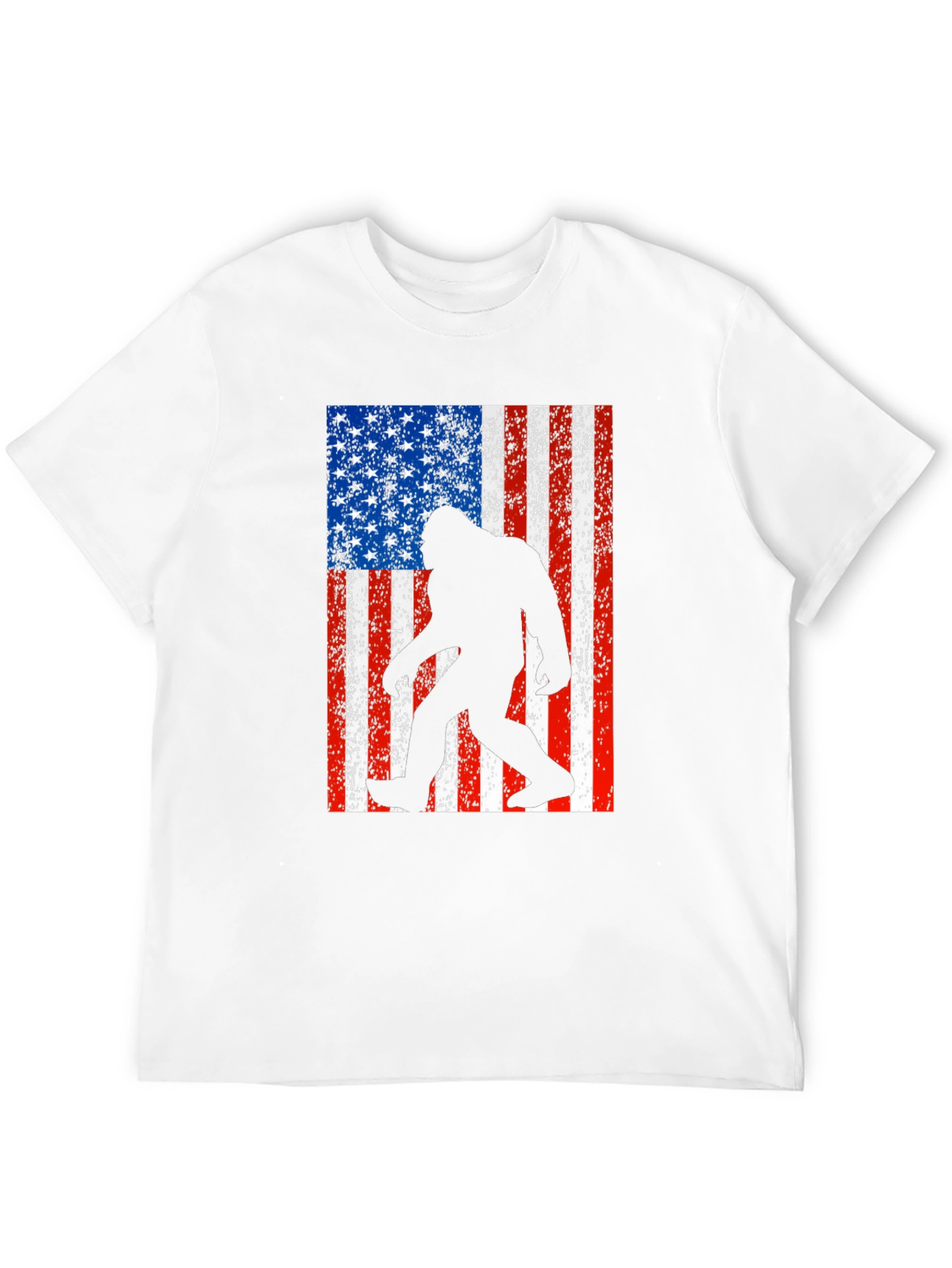 Sasquatch USA Flag Black T-Shirt