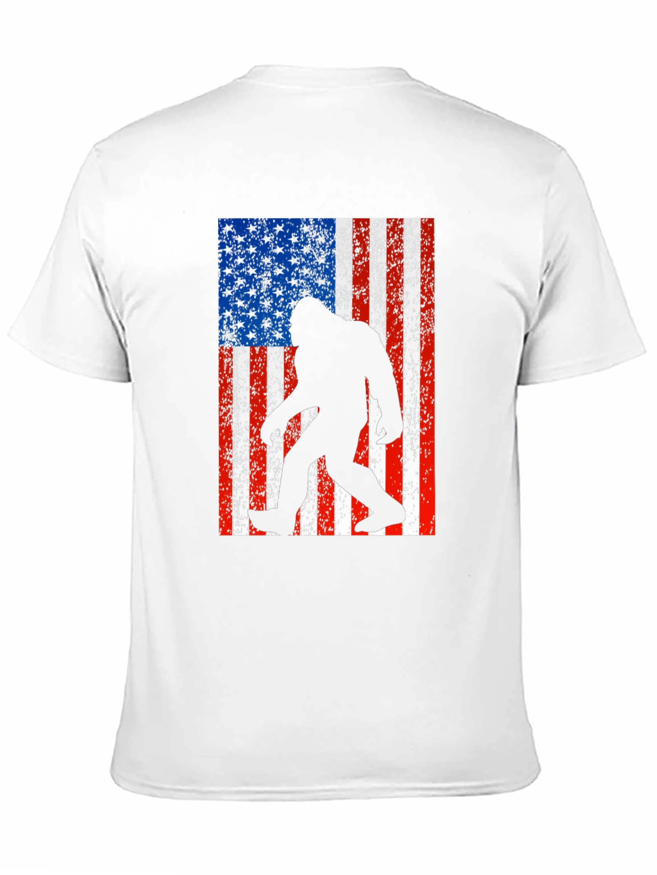 Sasquatch USA Flag Black T-Shirt