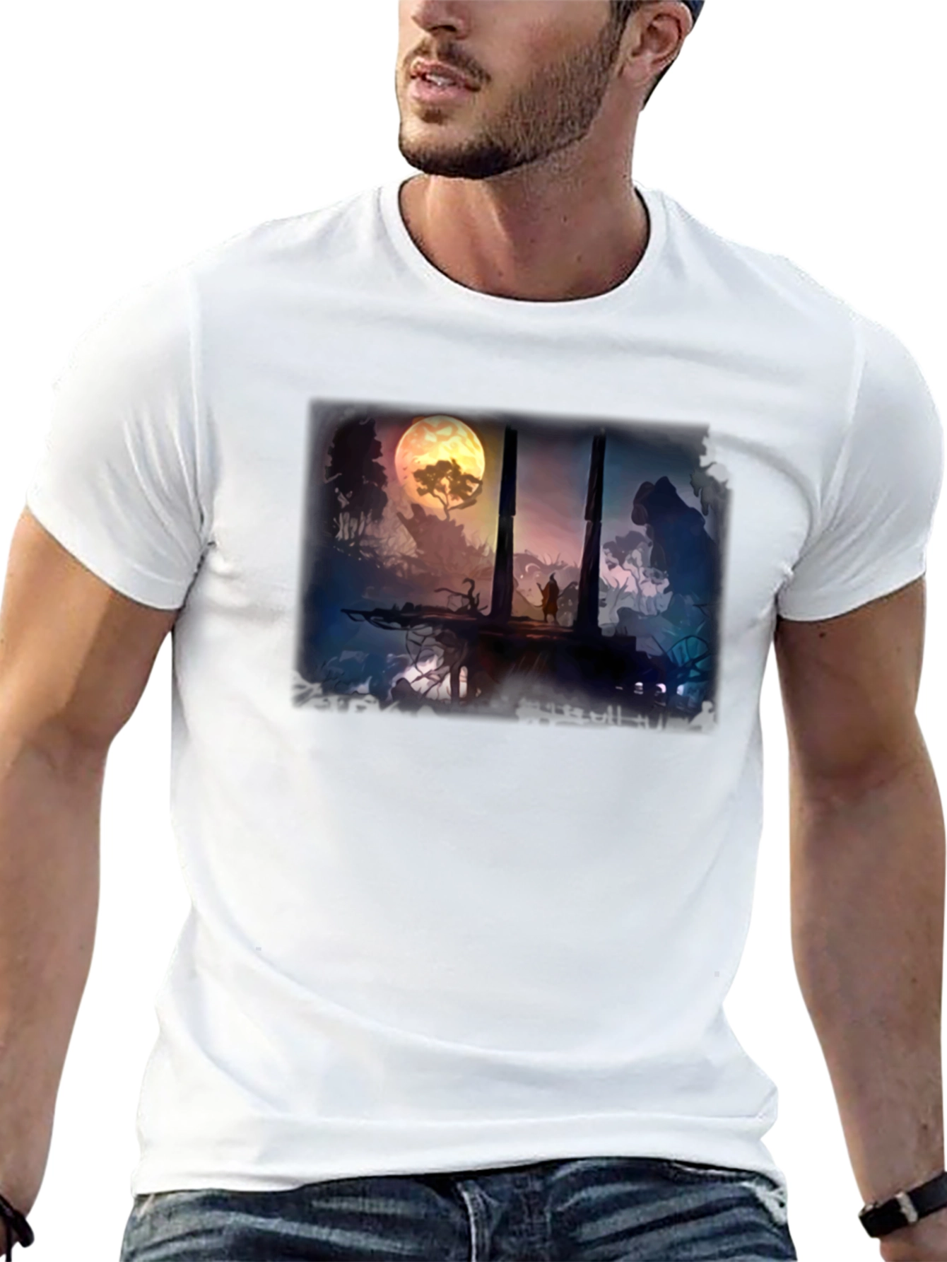 Fantasy Landscape Black T-Shirt