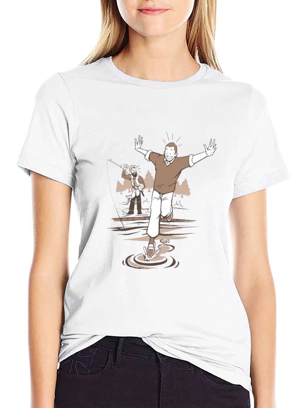 Cartoon Graphic Tee - Humorous Scene