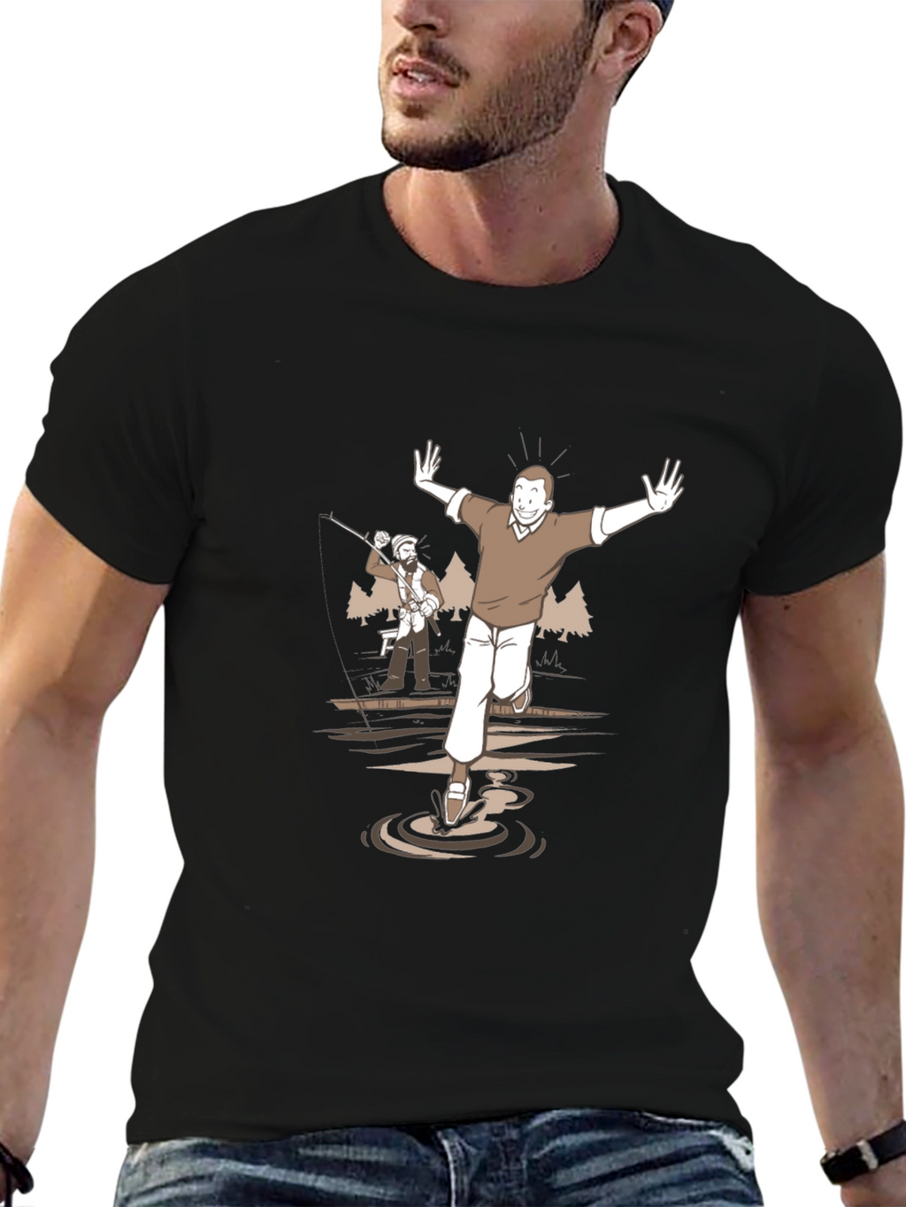 Cartoon Graphic Tee - Humorous Scene