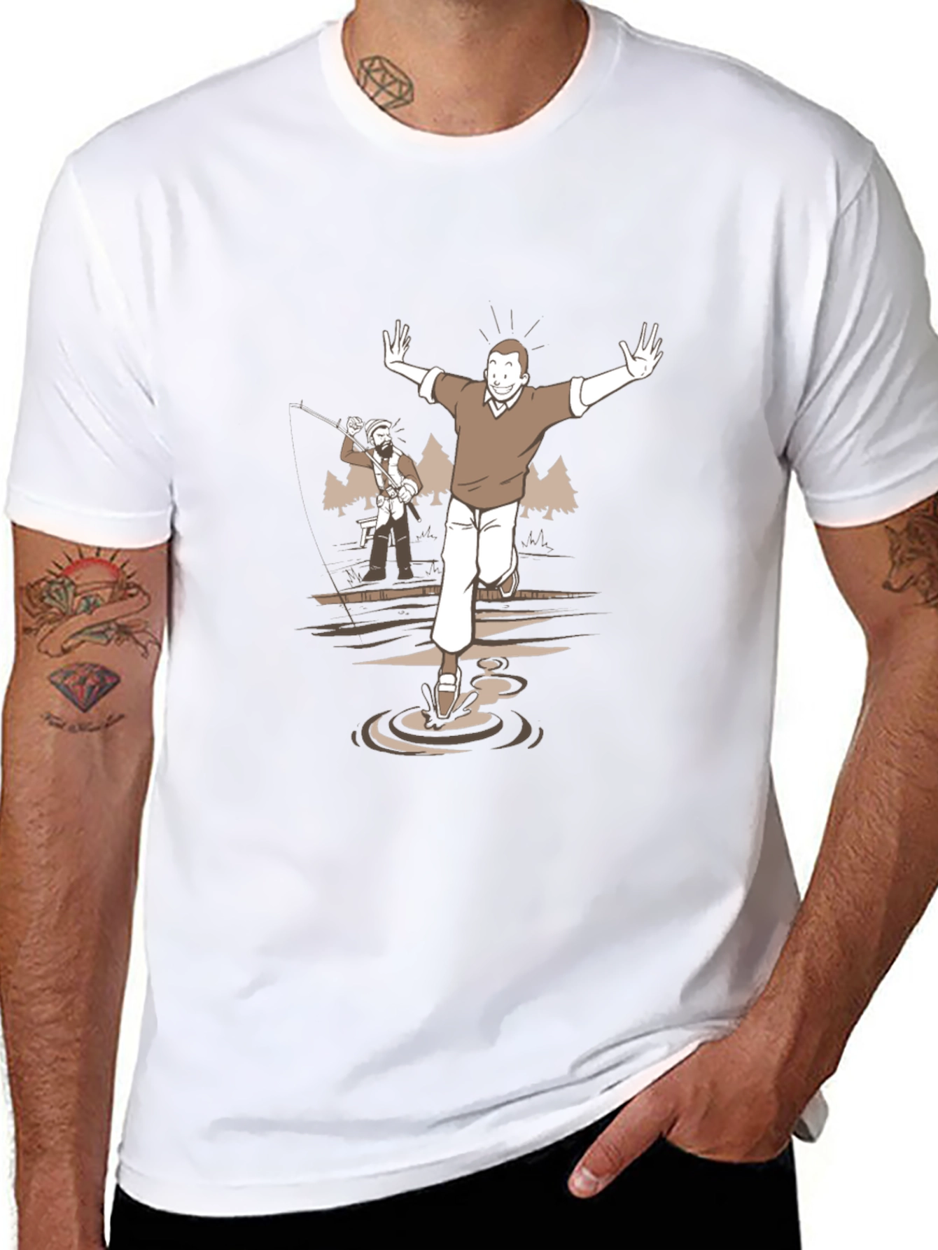 Cartoon Graphic Tee - Humorous Scene
