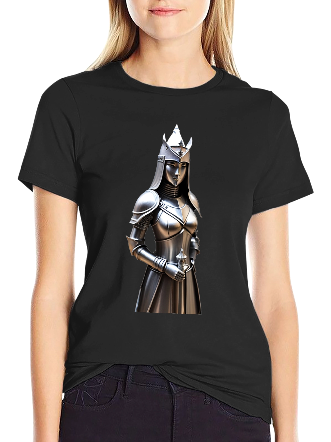 Knight Woman Graphic Tee - Medieval Style