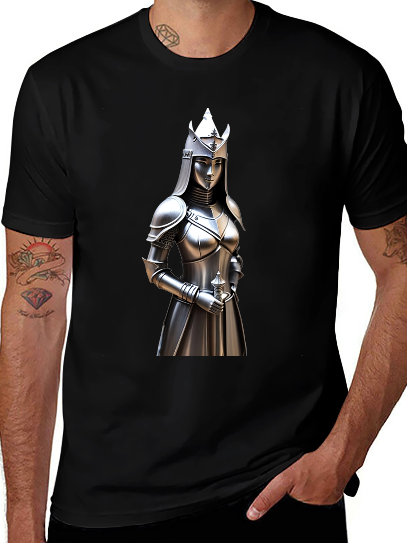 Knight Woman Graphic Tee - Medieval Style