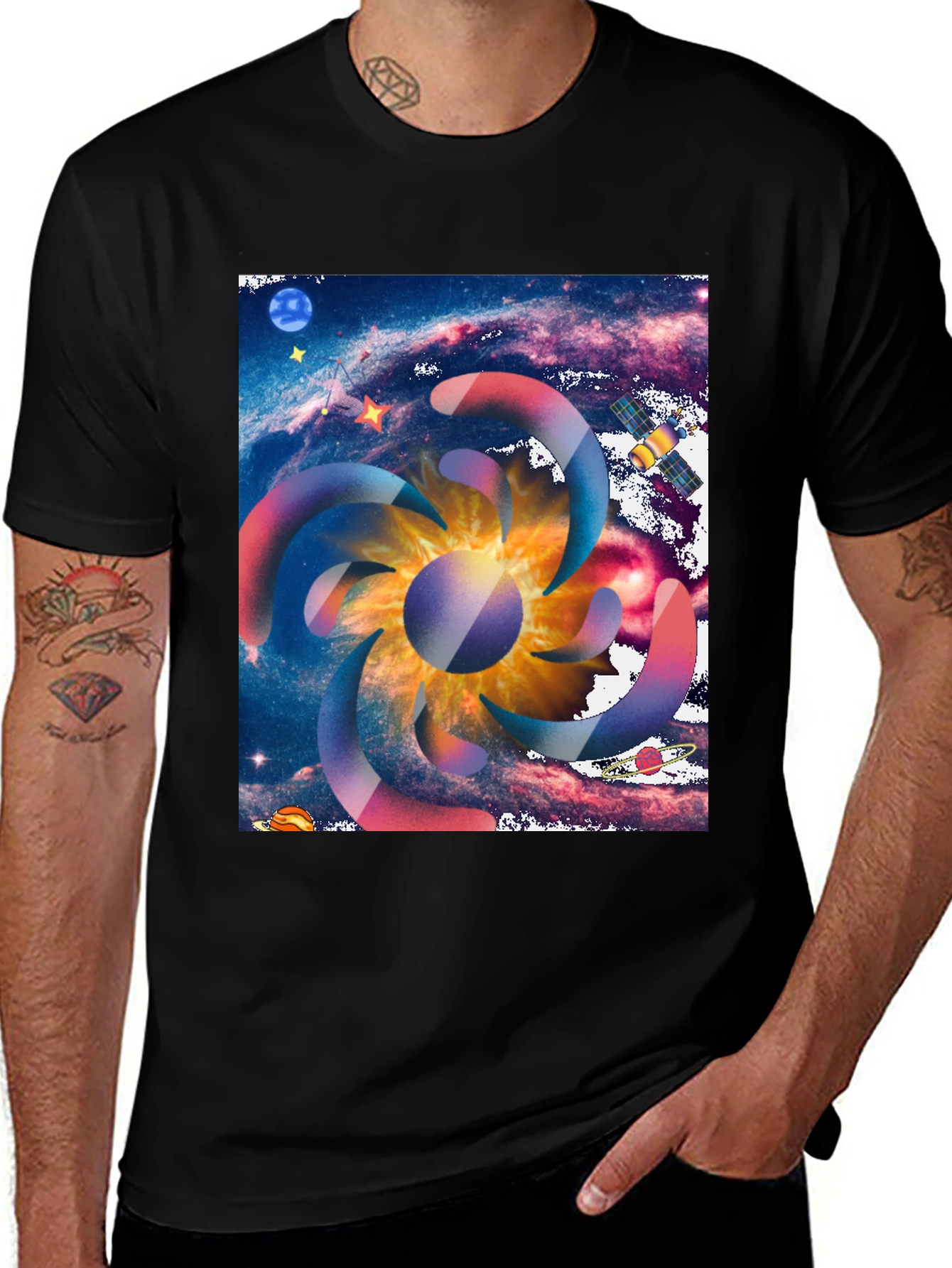 Galaxy Swirl Graphic Tee - Cosmic Style