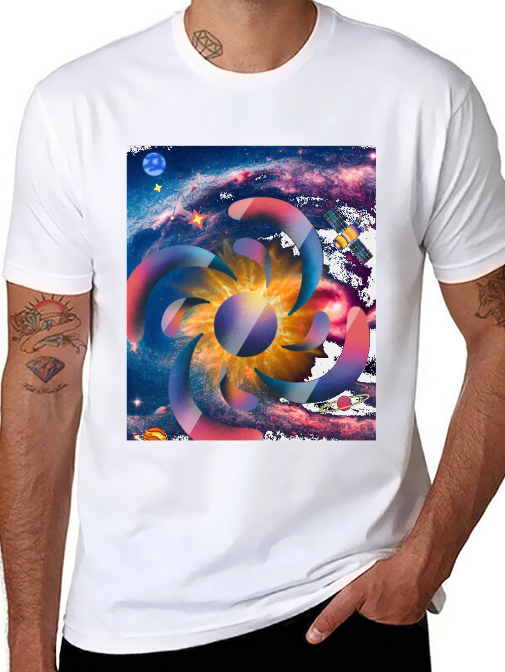 Galaxy Swirl Graphic Tee - Cosmic Style