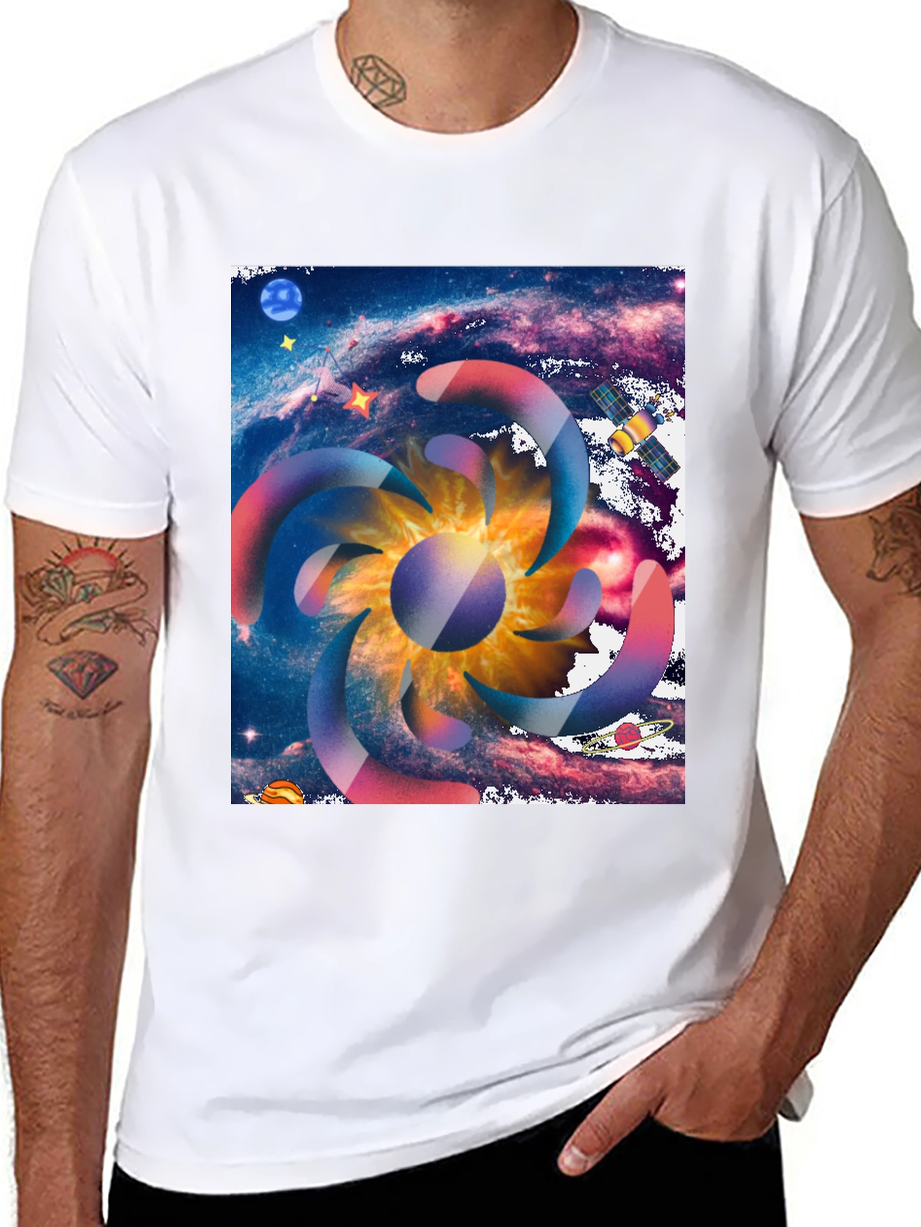 Galaxy Swirl Graphic Tee - Cosmic Style