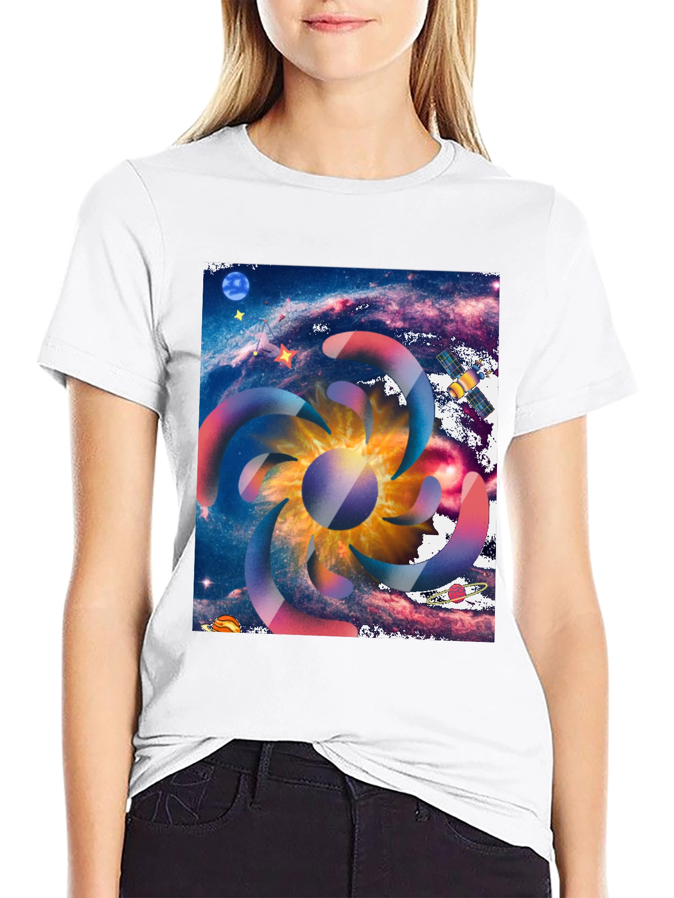 Galaxy Swirl Graphic Tee - Cosmic Style
