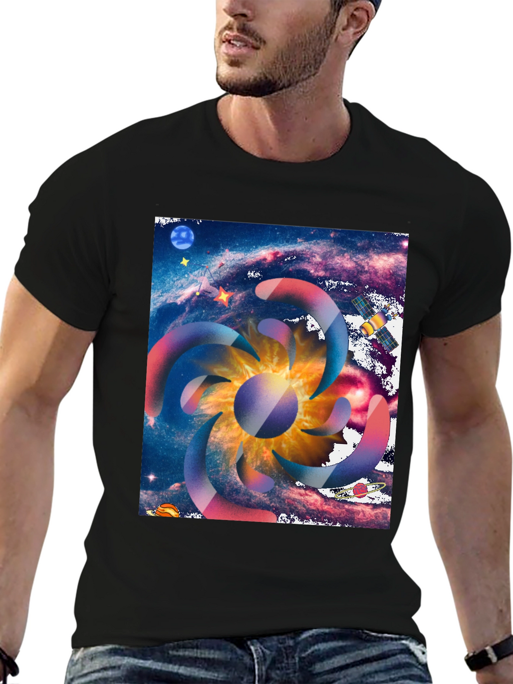 Galaxy Swirl Graphic Tee - Cosmic Style