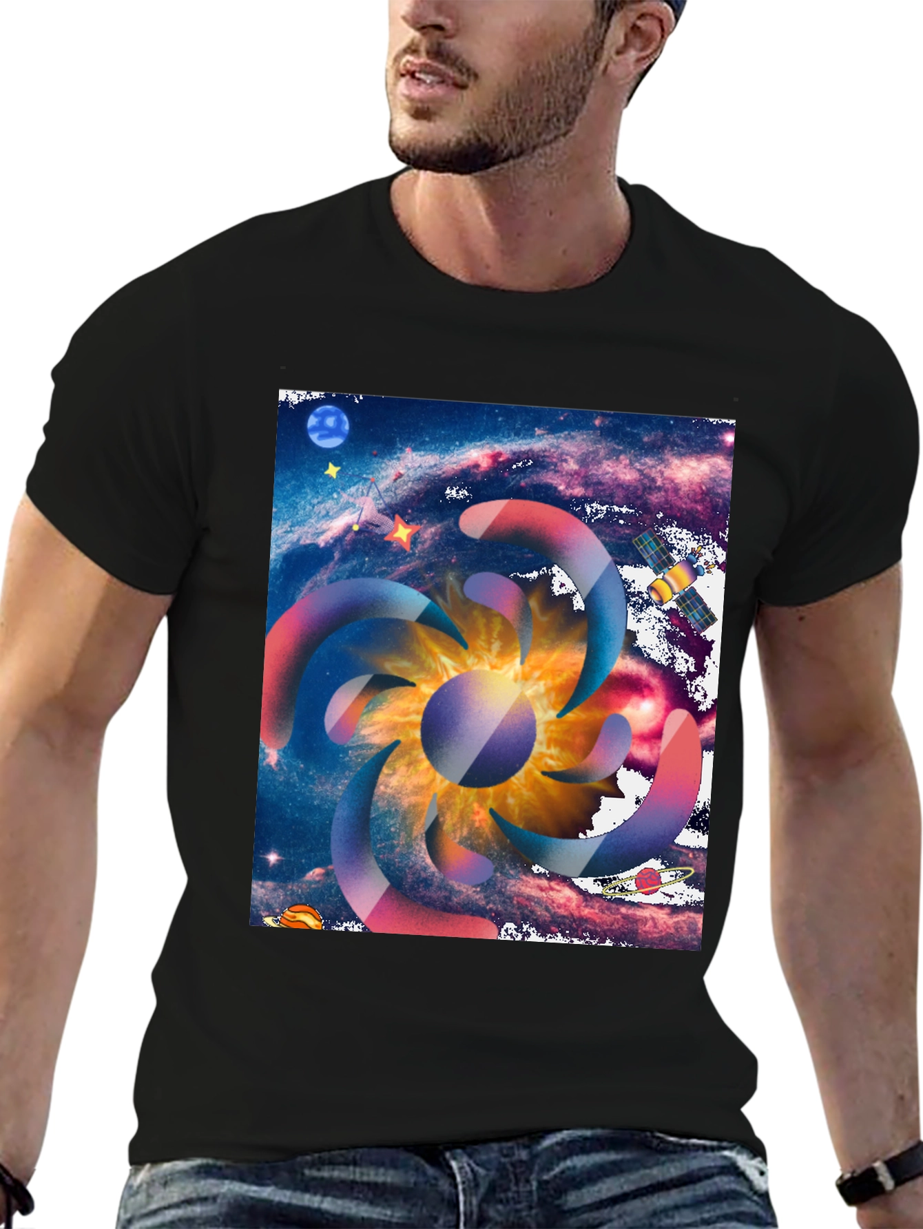 Galaxy Swirl Graphic Tee - Cosmic Style