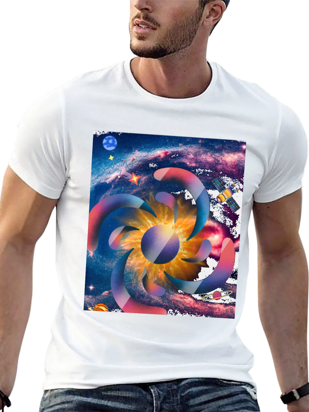 Galaxy Swirl Graphic Tee - Cosmic Style