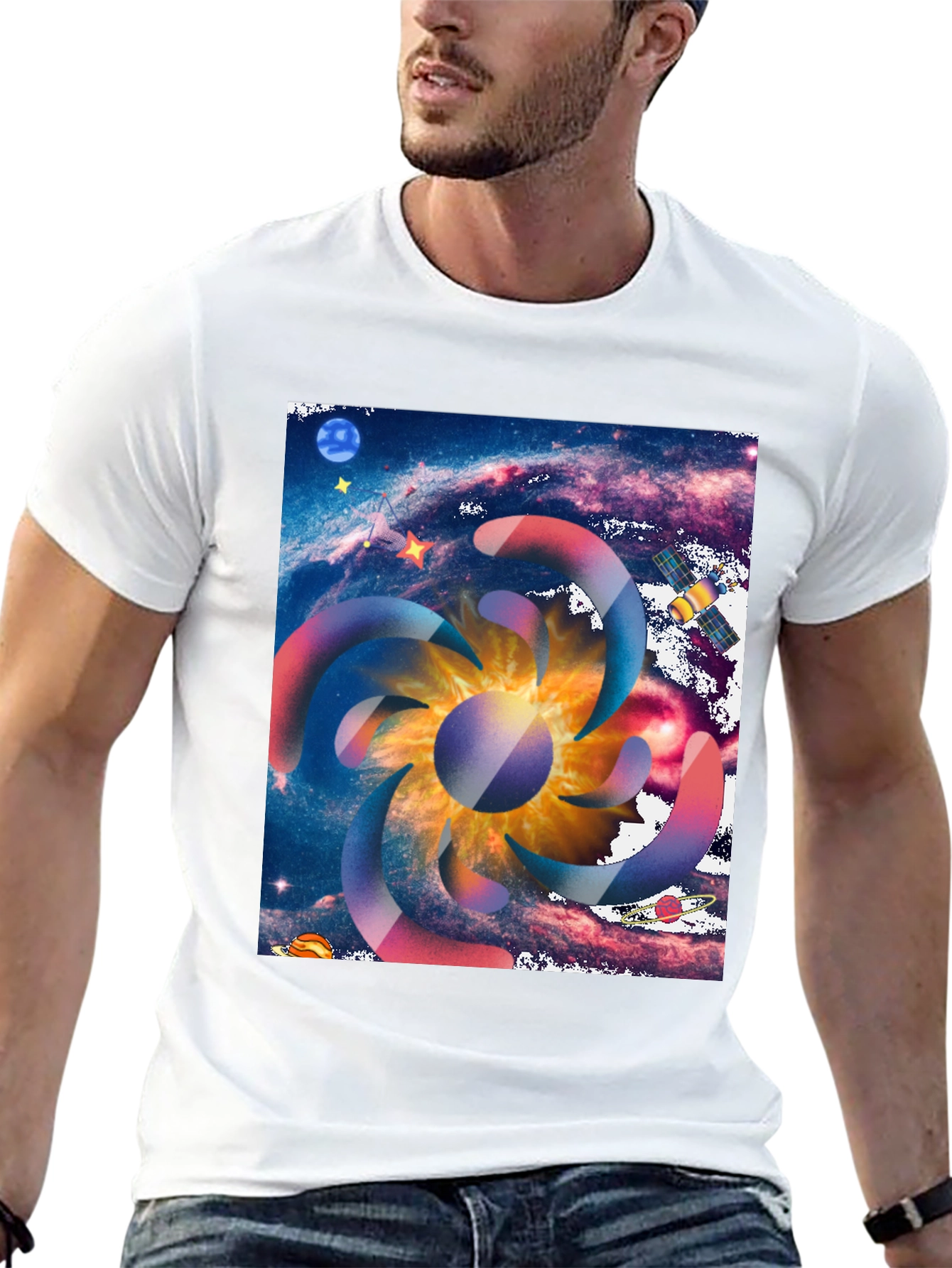 Galaxy Swirl Graphic Tee - Cosmic Style