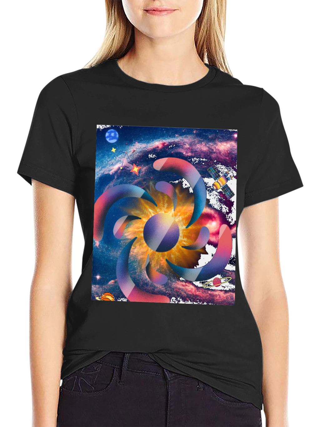 Galaxy Swirl Graphic Tee - Cosmic Style