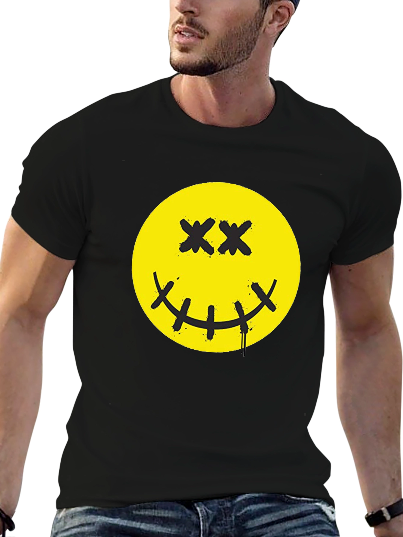 Smiley Face Graphic Print T-Shirt