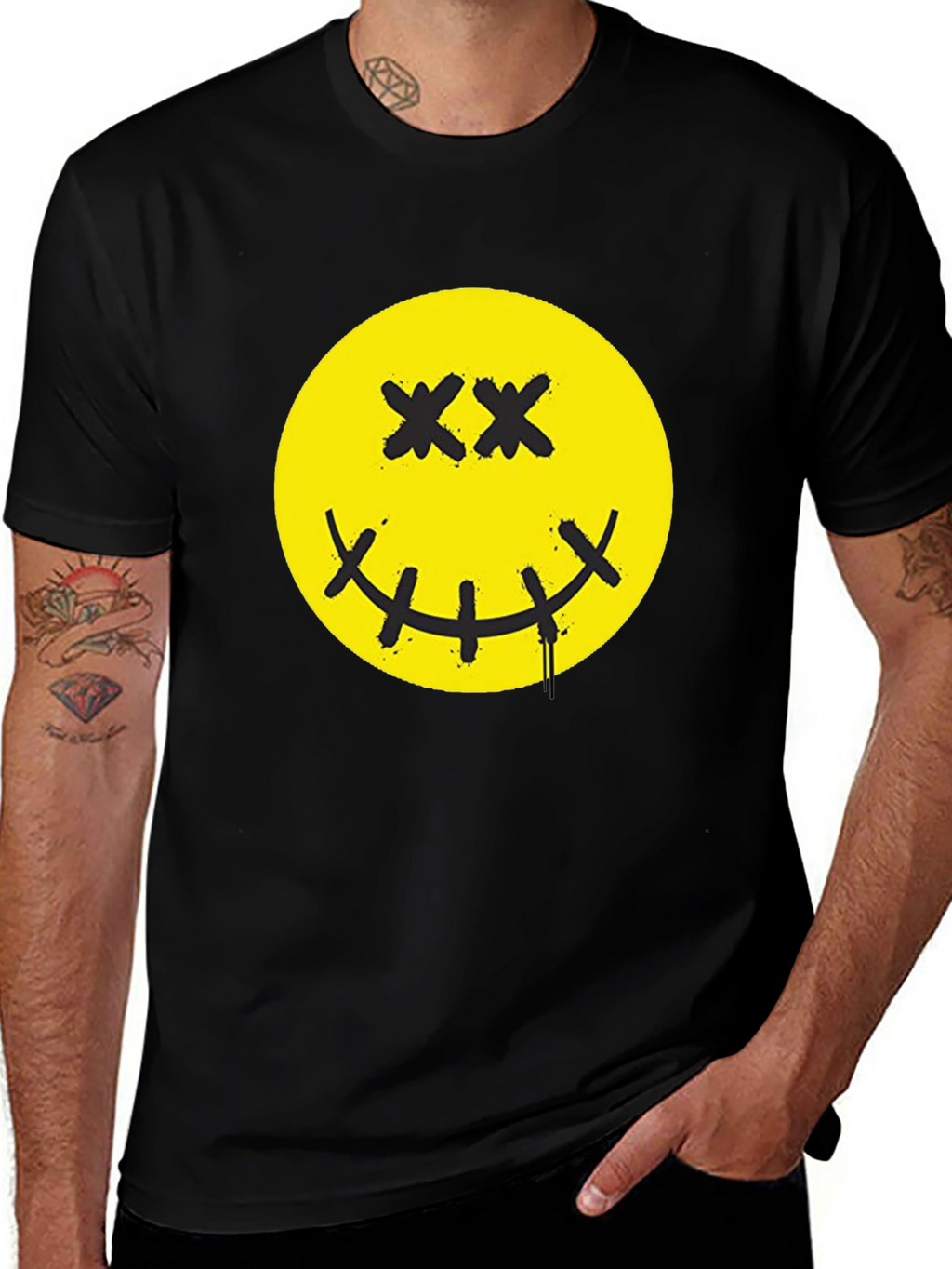 Smiley Face Graphic Print T-Shirt