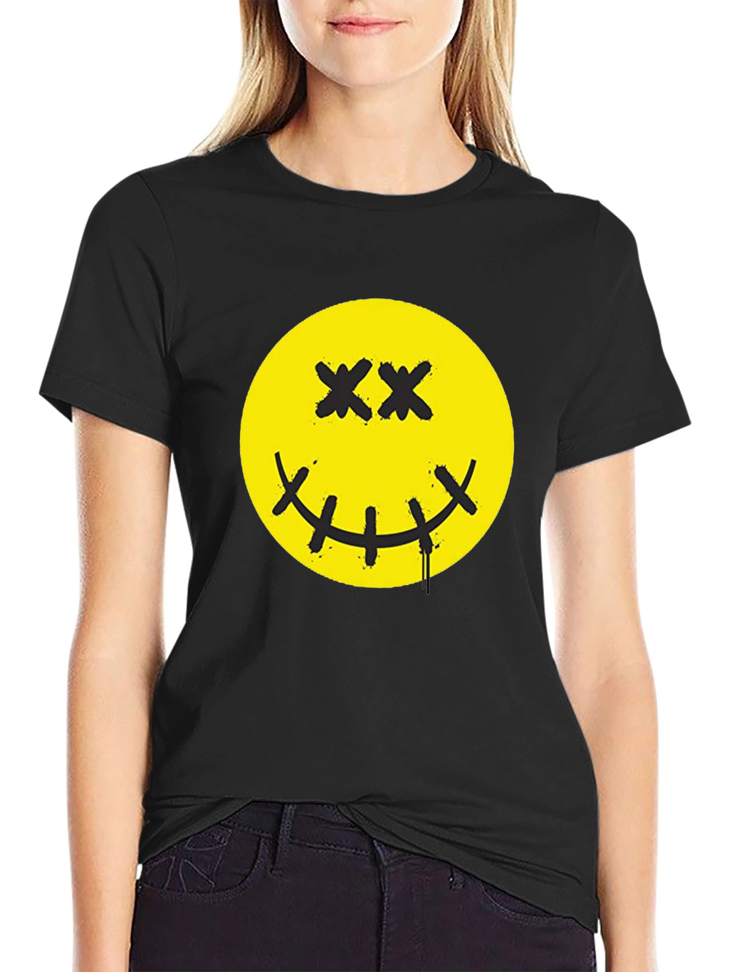 Smiley Face Graphic Print T-Shirt